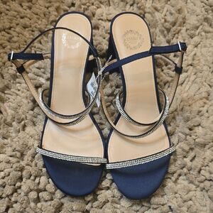 New I. Miller Women's Size 11 Navy Rhinestone Adjustable Dress Evening‎ Shoe